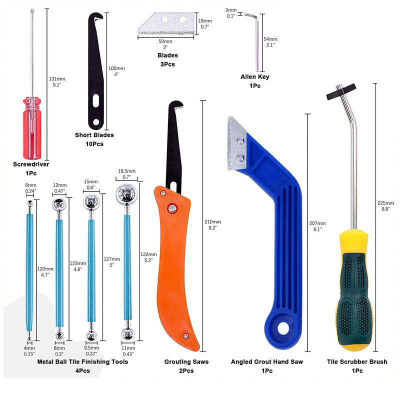 Grout Saw Removal - Grout alat penghilang 22 buah Set