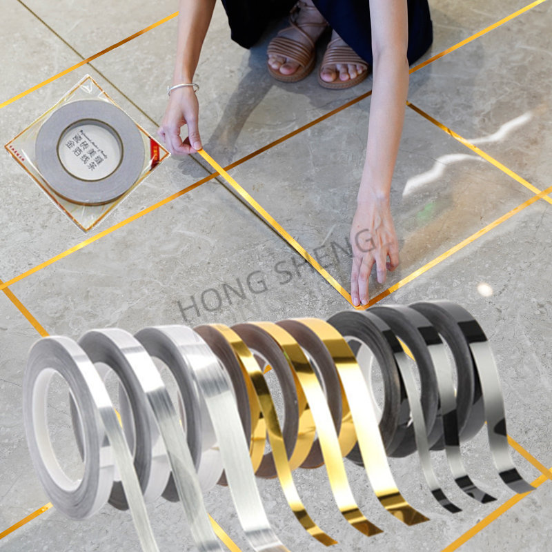 Home Improvement Materials - 50M Emas Hitam Perekat Stiker Ubin