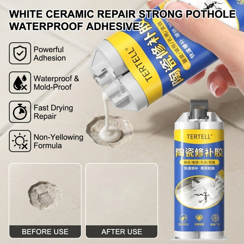 Tile Grout Repair - Perekat Perbaikan Keramik Putih yang Kuat,