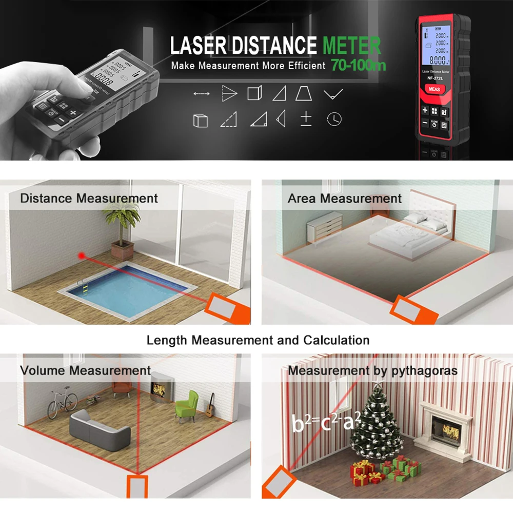 Noyafa NF-271 pengukur jarak L - Home Improvement Items ulasan dan harga