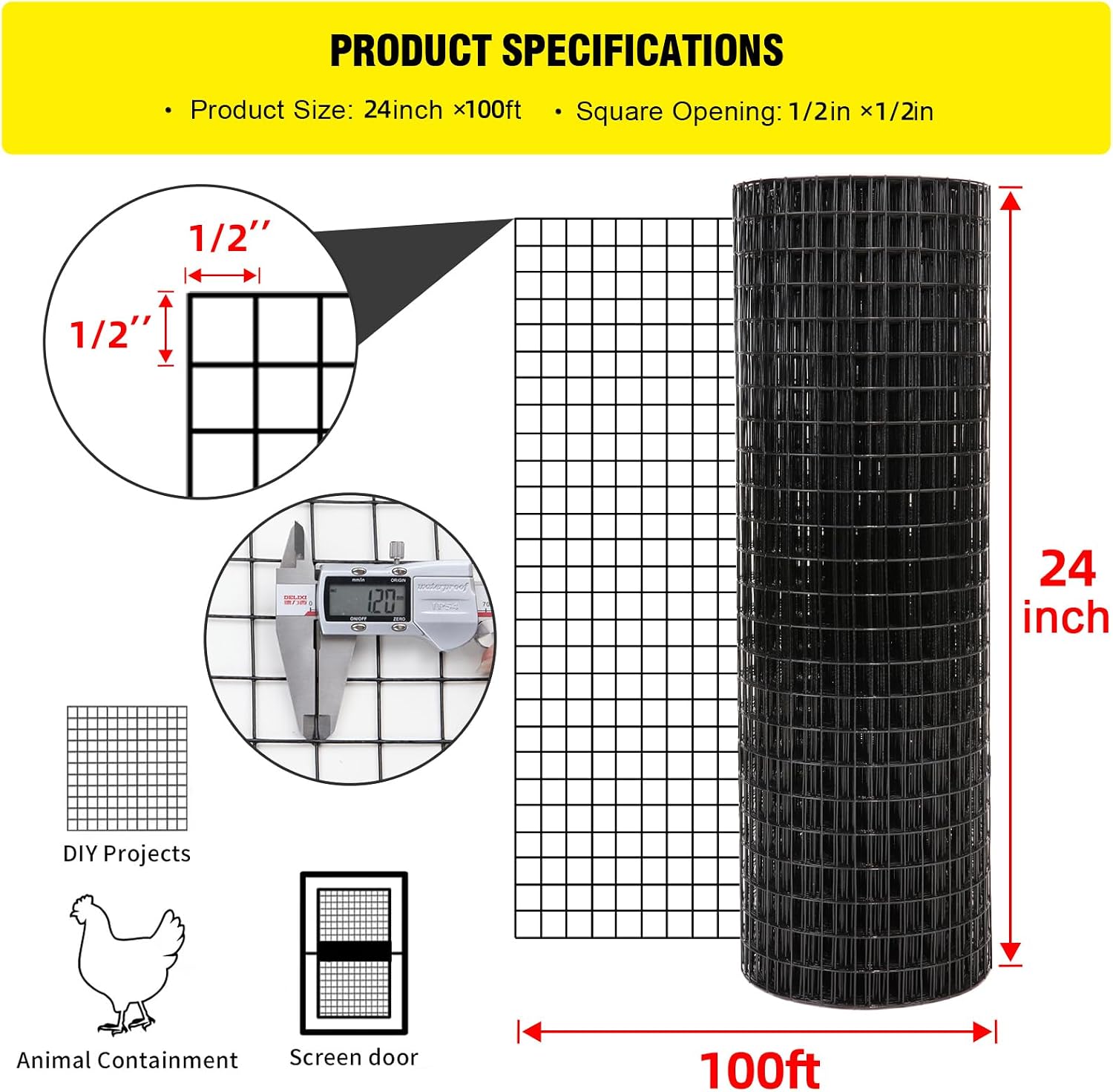 Kain Kawat Las 24'' x 100' 1/2 - Home Improvement Fence ulasan dan harga